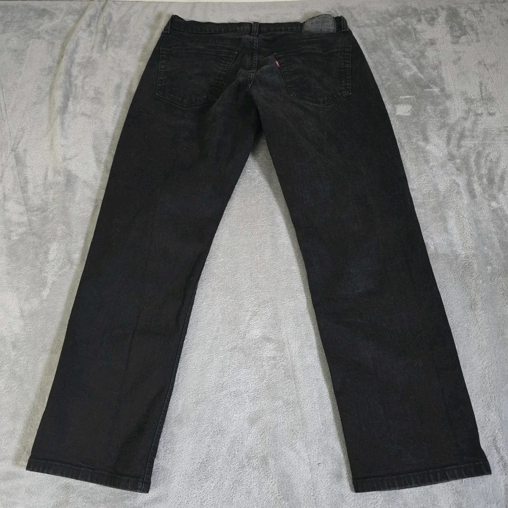 Levis Jeans Mens 34x27 Black Wash 502 Straight Leg Normcore Casual Classicore